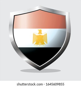 
Egyptian country flag shield icon 