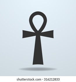 Egyptian cross, ankh symbol. Vector icon