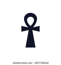 Egyptian cross, black icon on a white background. vector illustration. an ancient symbol of life, immortality, eternity.