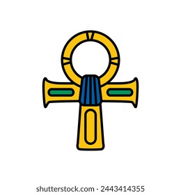 Egyptian cross hieroglyph and symbol, cross Ankh icon