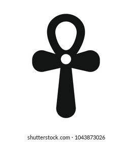 Egyptian cross icon in silhouette style. Egypt cross object vector illustration isolated on white background. Element of Egyptian culture and tradition