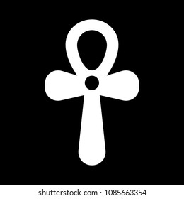 Egyptian cross icon, silhouette style