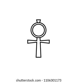 Egyptian cross outline icon. Element of religion sign for mobile concept and web apps. Thin line Egyptian cross outline icon can be used for web and mobile on white background