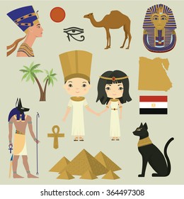 Egyptian culture. Egypt. Vector set