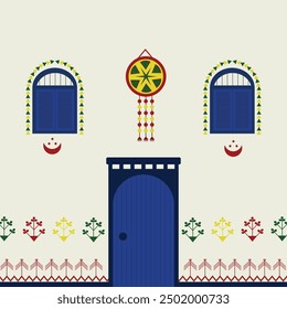 Egyptian culture house illustration design