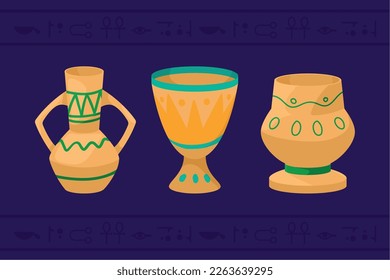 egyptian culture jars golden icons