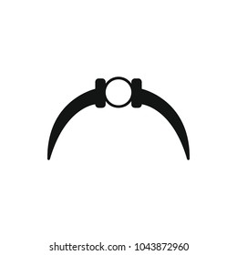 Egyptian diadem icon in silhouette style. Egyptian diadem object vector illustration isolated on white background. Element of Egyptian culture and tradition