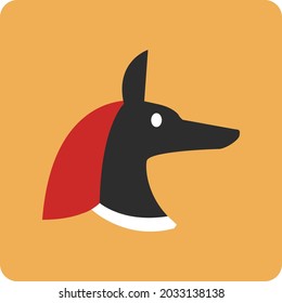 Egyptian dog, illustration, vector, on a white background.