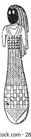 Egyptian doll, vintage engraved illustration.
