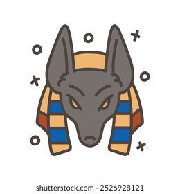 Ilustración de Doodle egipcio - Anubis