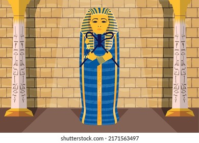 egyptian emperor sarcophagus in room