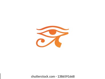 Egyptian eye of hours flat vector illustration