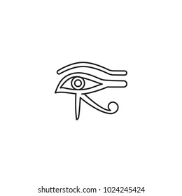 Egyptian eye icon in line style. Egypt horus eye object vector illustration isolated on white background. Element of Egyptian culture and tradition