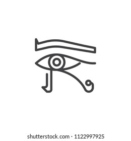 Egyptian eye outline icon. linear style sign for mobile concept and web design. Egypt horus eye simple line vector icon. Eye of ra symbol, logo illustration. Pixel perfect vector graphics