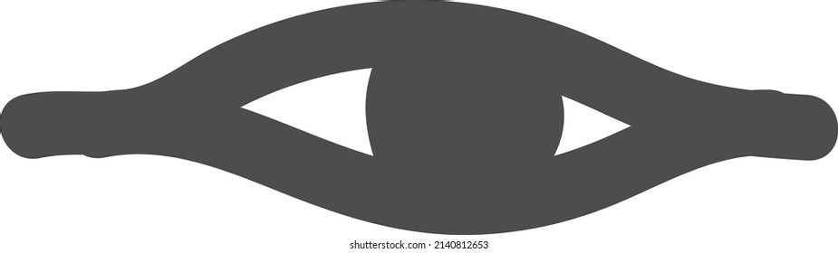 Egyptian eye sign. Black icon. Ancient occult symbol isolated on white background
