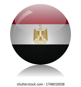 Egyptian flag glass icon vector illustration