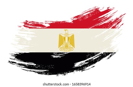 Egyptian flag grunge brush background. Vector illustration.