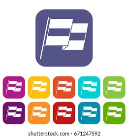 Egyptian flag icons set vector illustration in flat style In colors red, blue, green and other
