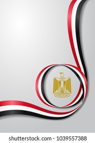 Egyptian flag wavy abstract background. Vector illustration.