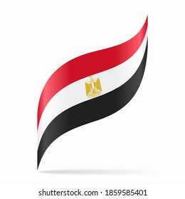 Egyptian flag wavy abstract background. Vector illustration.