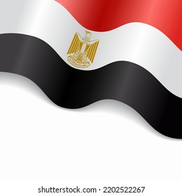 Egyptian flag wavy abstract background. Vector illustration.