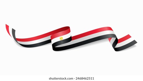 Egyptian flag wavy abstract background. Vector illustration.