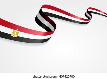 Egyptian flag wavy abstract background. Vector illustration.