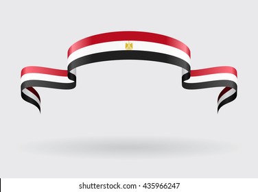 Egyptian flag wavy abstract background. Vector illustration.