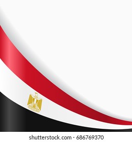 Egyptian flag wavy abstract background. Vector illustration.