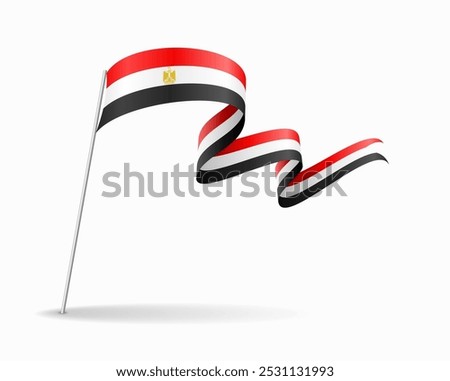 Egyptian flag wavy background layout. Vector illustration.