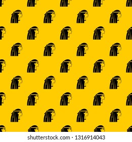 Egyptian girl pattern seamless vector repeat geometric yellow for any design
