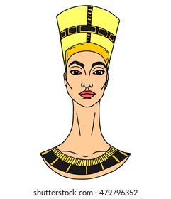 Egyptian Girl portrait. Vector illustration