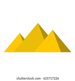 Egyptian Giza pyramids icon flat isolated on white background vector illustration