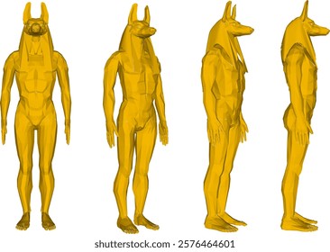 Egyptian god anubis design vector sketch