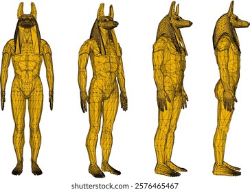 Egyptian god anubis design vector sketch