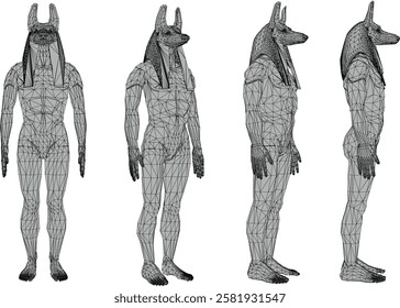 Egyptian god anubis design vector sketch