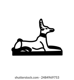 Egyptian God Anubis Glyph Icon, Vector illustration