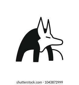Egyptian god Anubis icon in silhouette style. Egypt god Anubis object vector illustration isolated on white background. Element of Egyptian culture and tradition