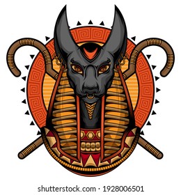 egyptian god anubis logo, vector EPS 10