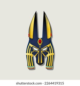 Egyptian god Anubis mask, vector icon