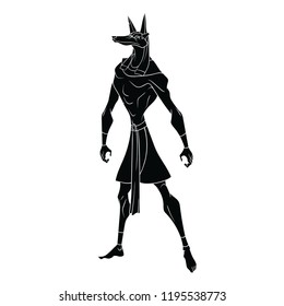 Egyptian god Anubis on a white background