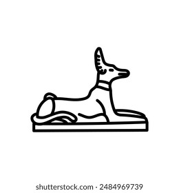 Egyptian God Anubis Outline Icon, Vector illustration