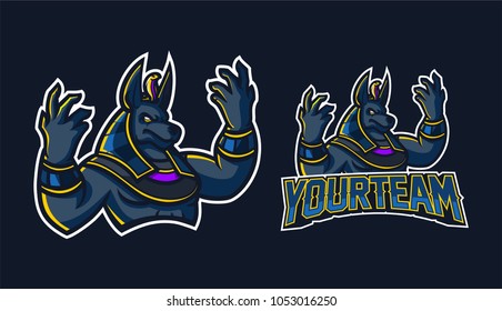 egyptian god anubis sport gaming mascot logo template