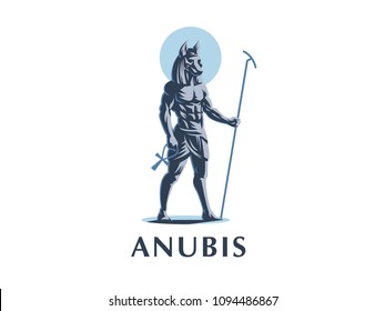 The Egyptian god Anubis. Vector emblem.