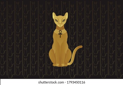 Egyptian God of Cat illustration art
