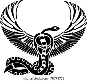 Egyptian god of Death,  snake with wings