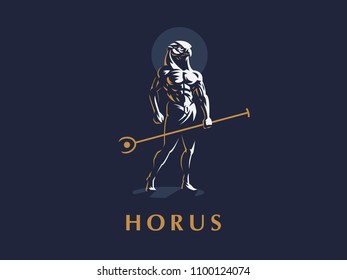 The Egyptian god Horus. Vector illustration.