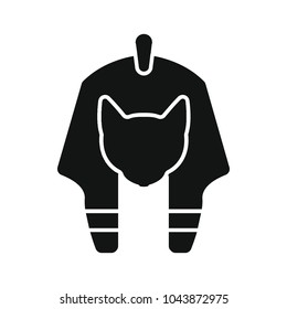 Egyptian god icon in silhouette style. Egypt god object vector illustration isolated on white background. Element of Egyptian culture and tradition