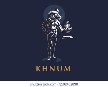 The Egyptian god Khnum. Vector emblem.