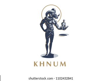 The Egyptian god Khnum. Vector emblem.